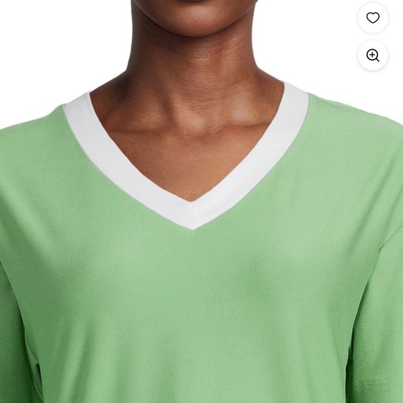 Lissome Women's and Women's Plus Short Sleeve V-Neck Top and Short Set, 2-Piece - Picture 4 of 4